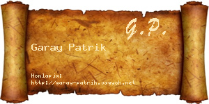 Garay Patrik névjegykártya